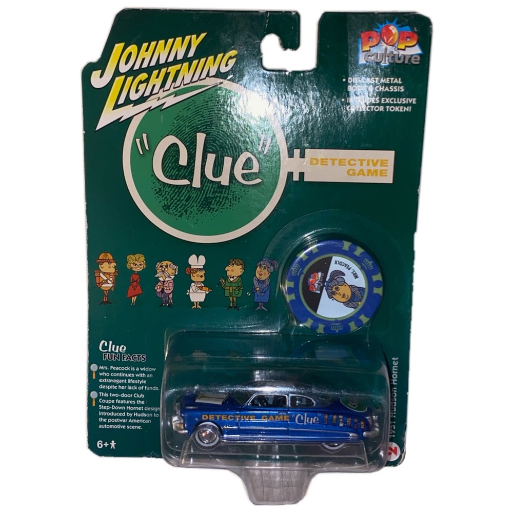 Johnny Lightning Vintage Clue 1951 Hudson Hornet w/Poker Chip, JLPC008